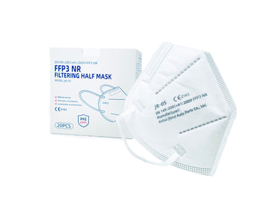 FFP3 Face Masks UK, Pack of 20,  CE 2163 Certified, 5 Layers of Protection, High BFE Filter Efficiency Of ≥99%, Easy Breathable, Recommended by Healthcare Professionals and for General Public (6838714204259)