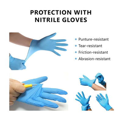 Blue Nitrile Gloves, Pack of 100, CE & EU Certified, Powder & Latex Free, Heavy Duty Examination, Medical Grade, Recommended by Professionals (6838750576739)