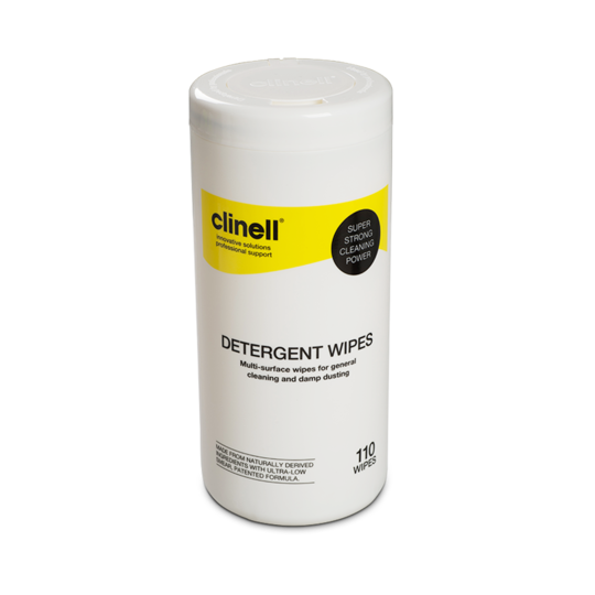 Clinell Detergent Tub 110 - 110 Wipes Per Tub (8126807933238)