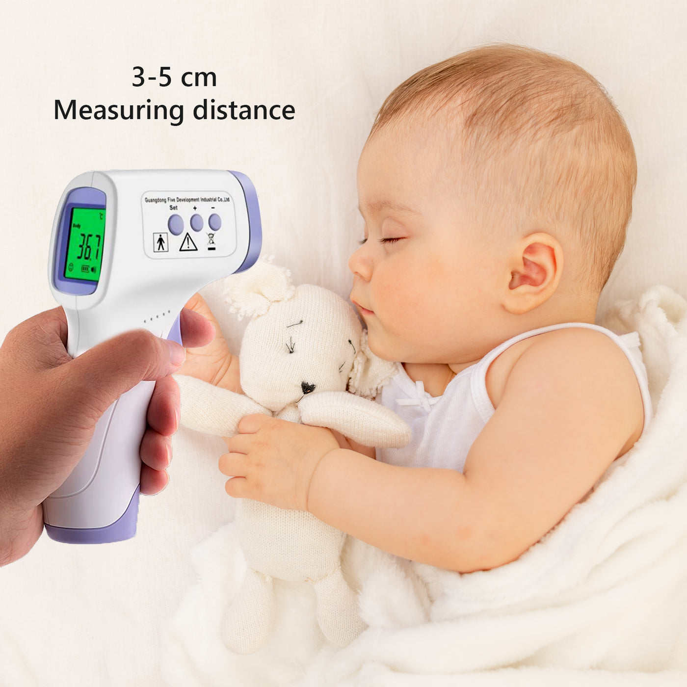 Digital Infrared Thermometer for Adults, Children, & Infants, CE Approved UK, Non-Contact Forehead Thermometer, Fever Alarm, Instant, Accurate & Fast Reading, 3 Color Lighting Display (6838809460835)